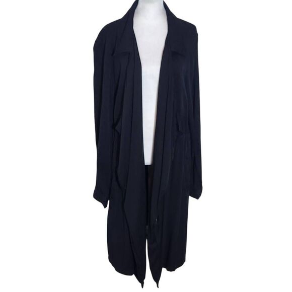 Stoosh Jackets & Blazers - Stoosh Black Open-Front Long Jacket Size XL Stoosh Long Black Jacket